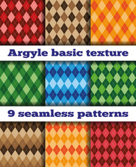 Set Argyle seamless texture illustration