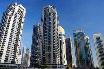 Obraz na płótnie Canvas Skyscrapers of Jumeirah Lake Towers in Dubai
