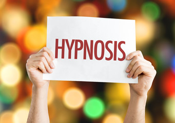 Hypnosis placard with bokeh background