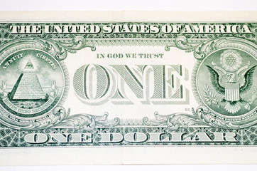 Macro shot of a 1 dollar