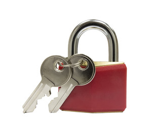 Locked padlock and keys