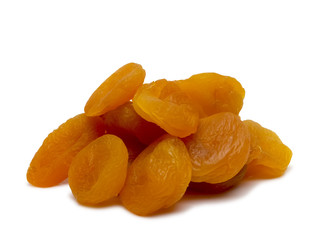 Heap of dried apricots.