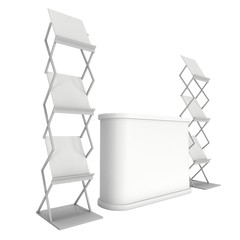 Trade show booth and magazine rack