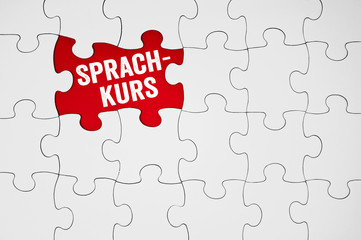 Fototapeta premium Puzzle mit Sprachkurs, Deutschkurs