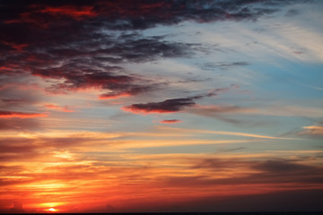Fototapeta na wymiar dramatic sky at sunset in Sardinia