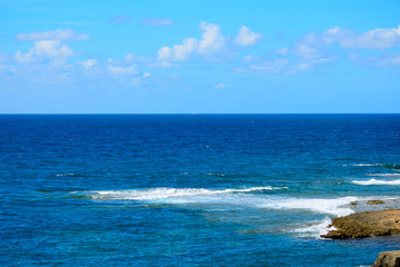 Fototapeta na wymiar blue sea in Alghero coastline