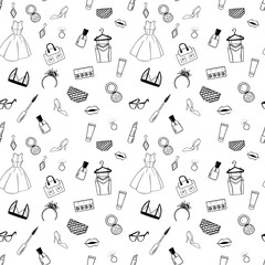 Sewing fabric with Hand drawn Fashion seamless pattern for adult ...