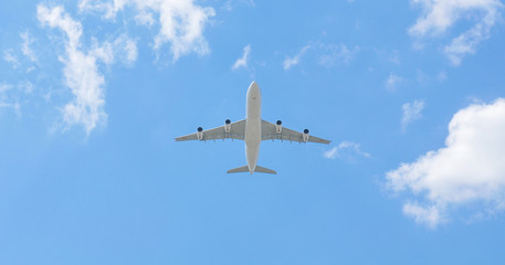 Airplane blue sky