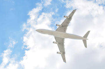 Airplane blue sky