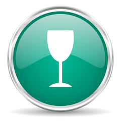 alcohol  blue glossy circle web icon