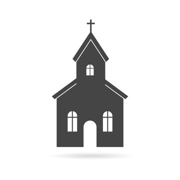 dark church silhouette on white background clip art preview