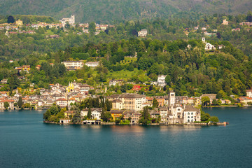 Fototapeta na wymiar Island San Giulio Orta Lake, Italy.