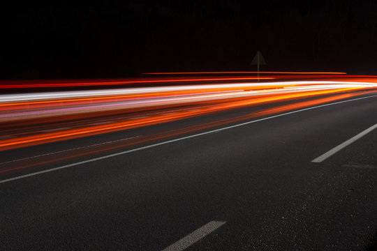 Abstract image of night traffic in the city