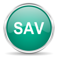 sav blue glossy circle web icon