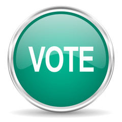 vote blue glossy circle web icon