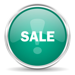 sale blue glossy circle web icon