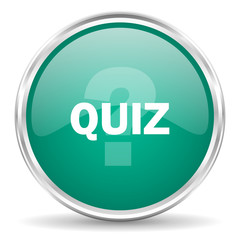 quiz blue glossy circle web icon