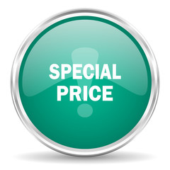 special price blue glossy circle web icon