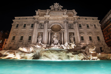 Fototapeta na wymiar Rome, Italy: The Trevi Fountain at night