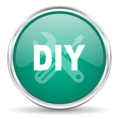 diy blue glossy circle web icon
