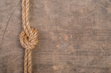 rope on old wooden background