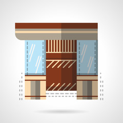 Jewelry shop storefront flat vector icon