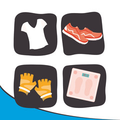 Gym and fitness icons design 