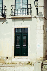 Obraz na płótnie Canvas thin houses in old town, Porto, Portugal