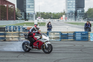 Fototapeta na wymiar Super bike motorcycle speed drift