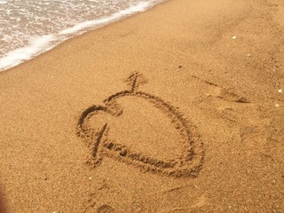 cupidon sur le sable