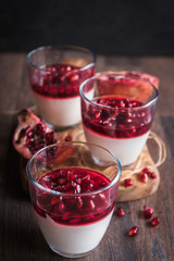 Served panna cotta