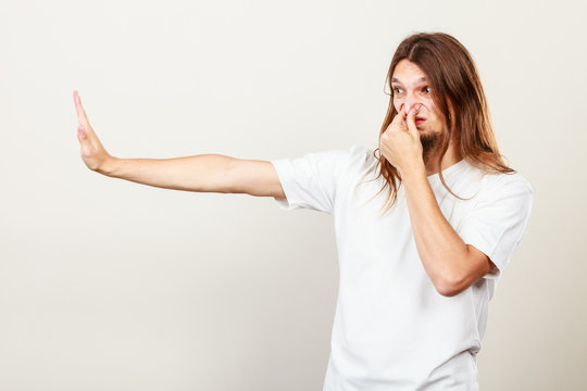 Man With Odor Of Sweat