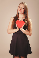 Cute girl with heart