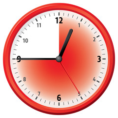 Illustration of a clock at forty-five minutes