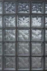 Glass blocks wall. Background texture