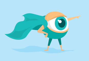 Eye super hero forcasting future with cape