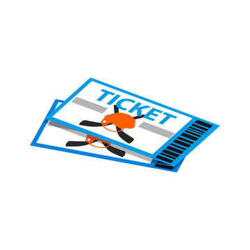 hockey tickets isometric 3d icon