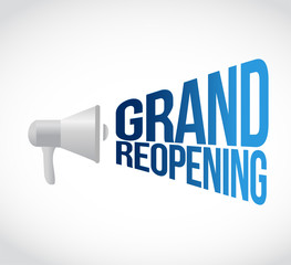 grand reopening megaphone message at loud. concept