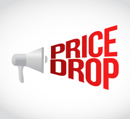 price drop megaphone message at loud. concept