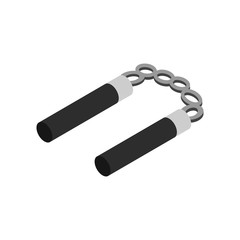 Nunchaku weapon isometric 3d icon 
