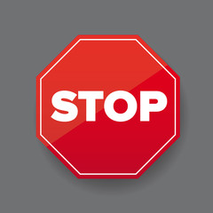 Stop sign vector red