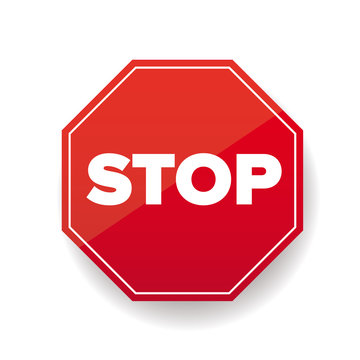Stop sign vector red