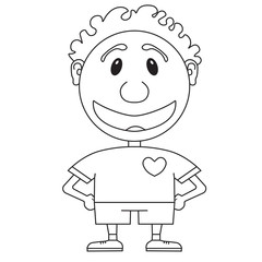 Illustration of the cheerful boy of the football player in a football form