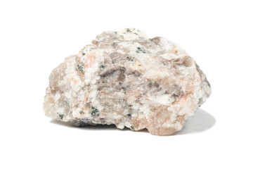Fragment of granite on a white background
