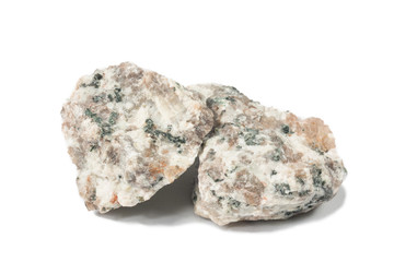 Fragment of granite on a white background
