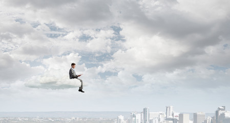Man reading in isolation