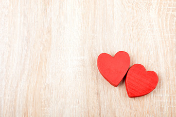 Naklejka na ściany i meble Heart on wooden background