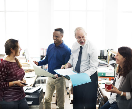 Business People Meeting Discussion Working Office Concept