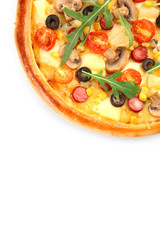 Delicious pizza, isolated on white