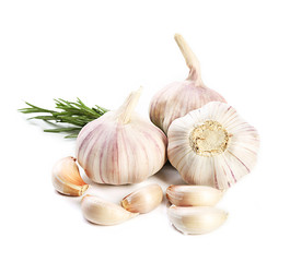 Garlic isolated on white